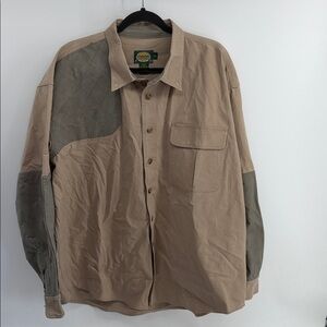Cabela’s quilted shoulder shooting outdoor long sleeve button up shirt sz 2XLT
